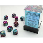 Chessex Gemini 5: 12mm D6 Purple Teal/Gold (36)