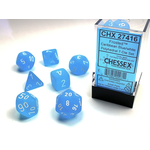Chessex Frosted Caribbean Blue white 7 die set