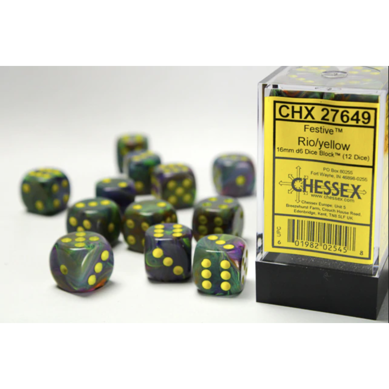 Chessex Festive Rio yellow 16mm d6 (12)
