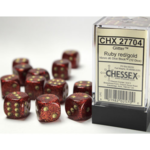 Chessex Glitter: Ruby/Gold 16mm d6 (12)