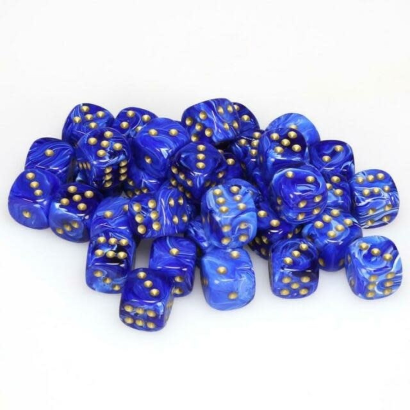 Chessex Vortex: 12mm D6 Blue/Gold/Black (36)