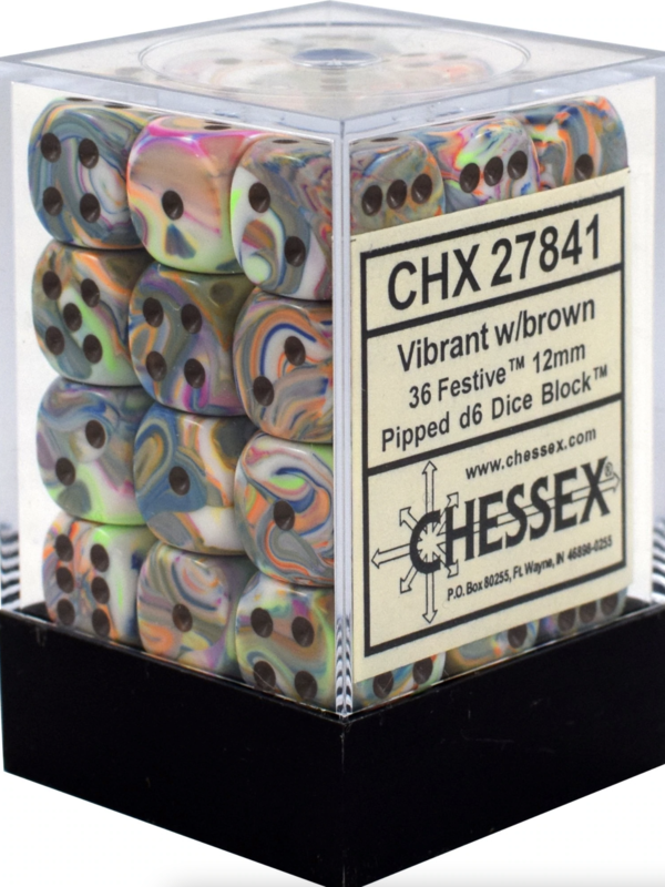 Chessex Festive Vibrant 12mm d6s (36)