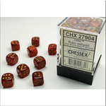 Chessex Glitter: Ruby/Gold 12mm d6 (36)