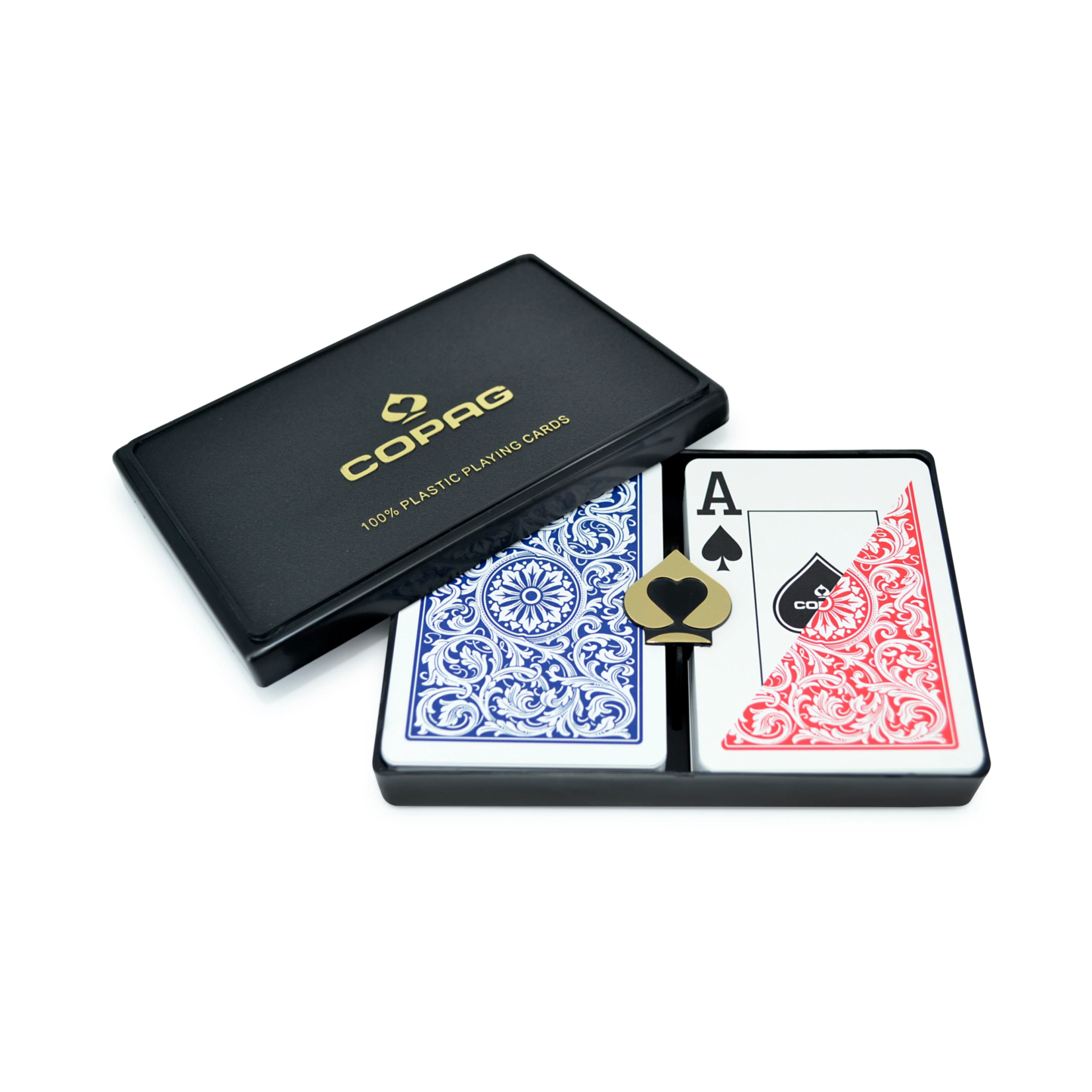 Copag USA Plastic Playing Cards Poker Size Jumbo Index Blue/Red Double Deck Set