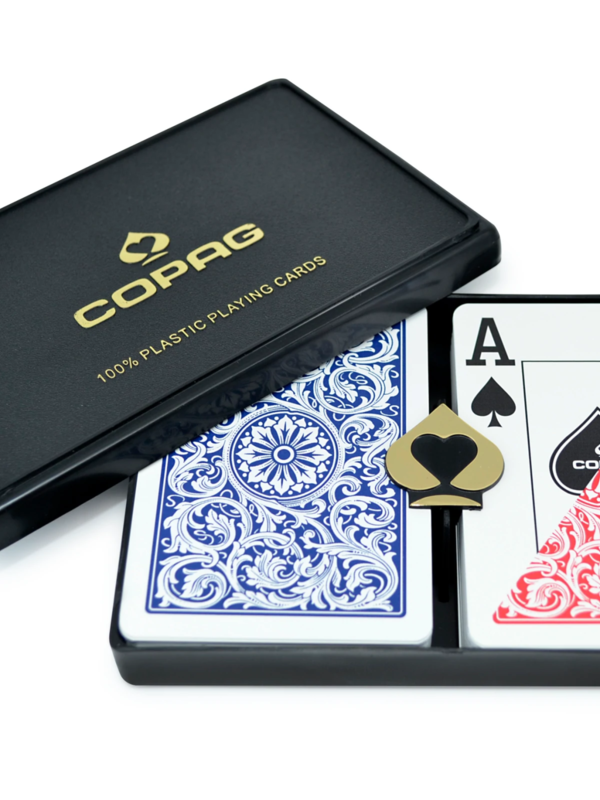 Copag USA Plastic Playing Cards Poker Size Jumbo Index Blue/Red Double Deck Set