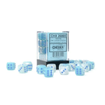Chessex Gemini Pearl Turquoise White Blue Luminary 12mm d6 dice (36)