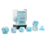 Chessex Gemini Pearl Turquoise White Blue Luminary 7 die set