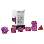 Chessex Gemini Translucent Red Violet Gold 7 die set