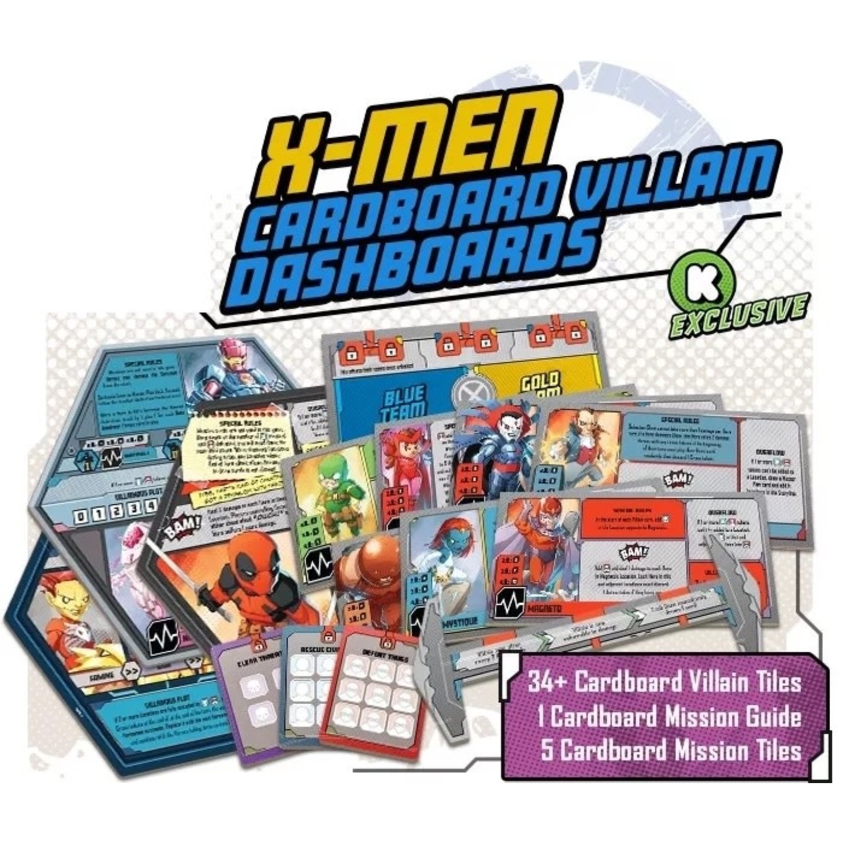  X-Men, Marvel United Board Game with Cards and Collectible Hero  Villain Figurines Party Fun Movie Challenge, for Kids & Adults Aged 14 and  up : Everything Else