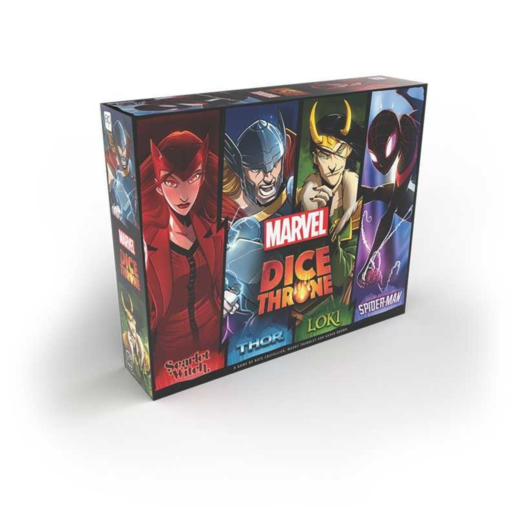 USAopoly Marvel Dice Throne 4-Hero Box (Scarlet Witch, Thor, Loki, Spider-Man)