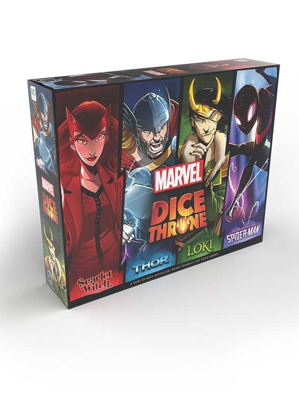 USAopoly Marvel Dice Throne 4-Hero Box (Scarlet Witch, Thor, Loki, Spider-Man)