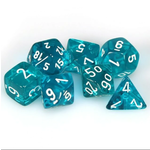 Chessex Translucent: Poly Teal/White (7) Revised