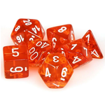 Chessex Translucent: Poly Orange/White (7) Revised