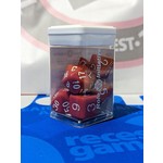 Opaque Red w/ White Numbers 7ct Dice Set