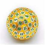 Foam Brain Games 45mm Metal D100 - Gold & Silver with Green