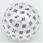 Foam Brain Games 45mm Metal D100 - Platinum with Purple