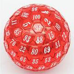 Foam Brain Games 45mm Metal D100 - Red with White Font