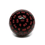 Foam Brain Games 100 Sided Die - Black Opaque with Red d100