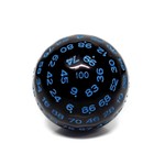 Foam Brain Games 100 Sided Die - Black Opaque with Blue d100
