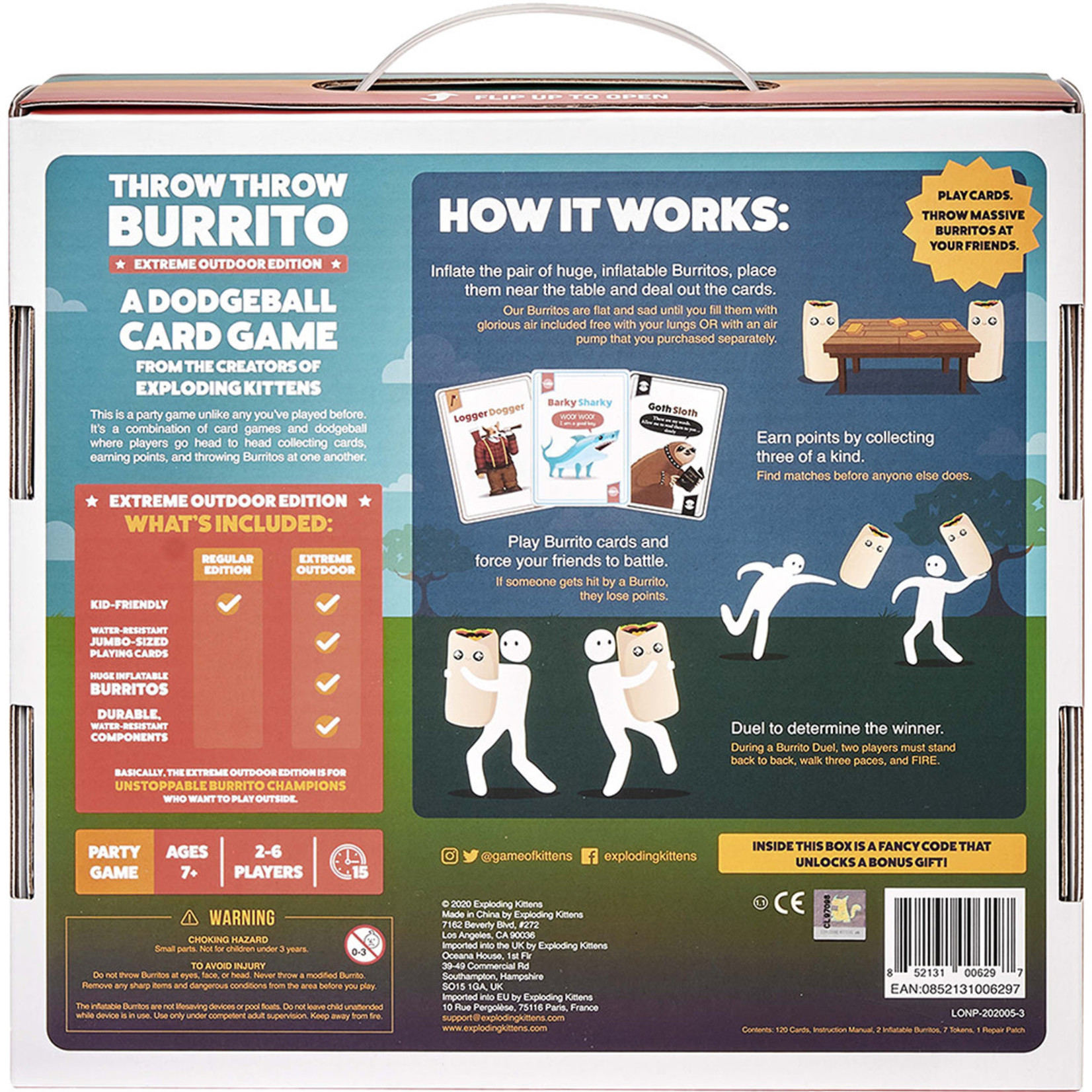 Exploding Kittens LLC Throw Throw Burrito Extreme Outdoor Edition