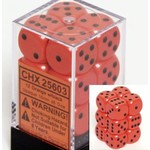 Chessex Opaque Orange/Black 16mm d6 (12)