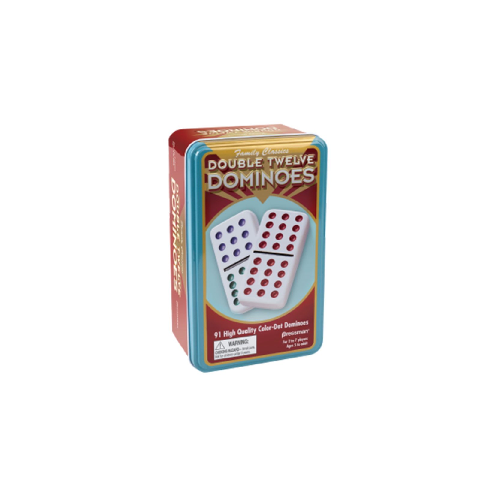 GOLIATH Dominoes Double Twelve Color Dot Dominoesin Tin