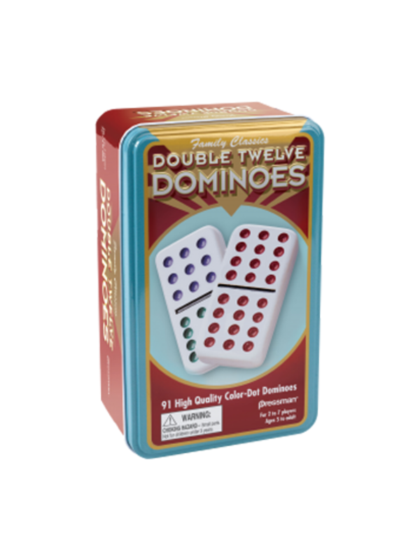 GOLIATH Dominoes Double Twelve Color Dot Dominoesin Tin