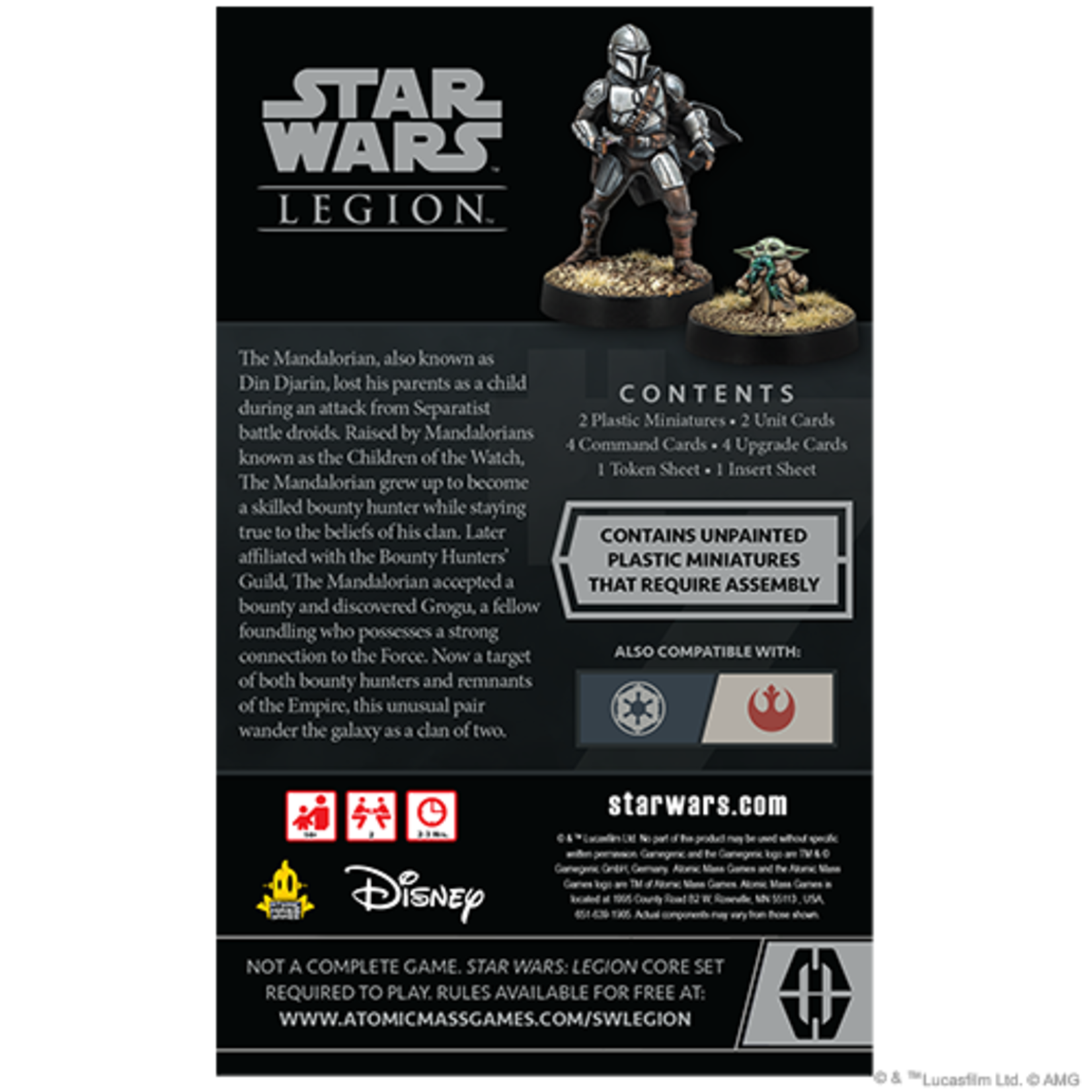 Atomic Mass Games Star Wars Legion Din Djarin & Grogu Operative Expansion