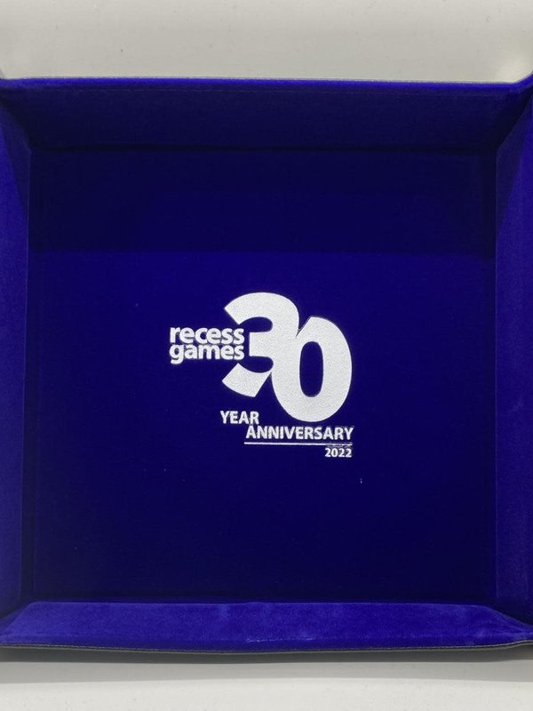 FanRoll 30th Anniversary Recess Games Velvet Folding Dice Tray - Blue