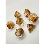 CLC Amber with Hedgehog 7 Polyhedral Dice Set