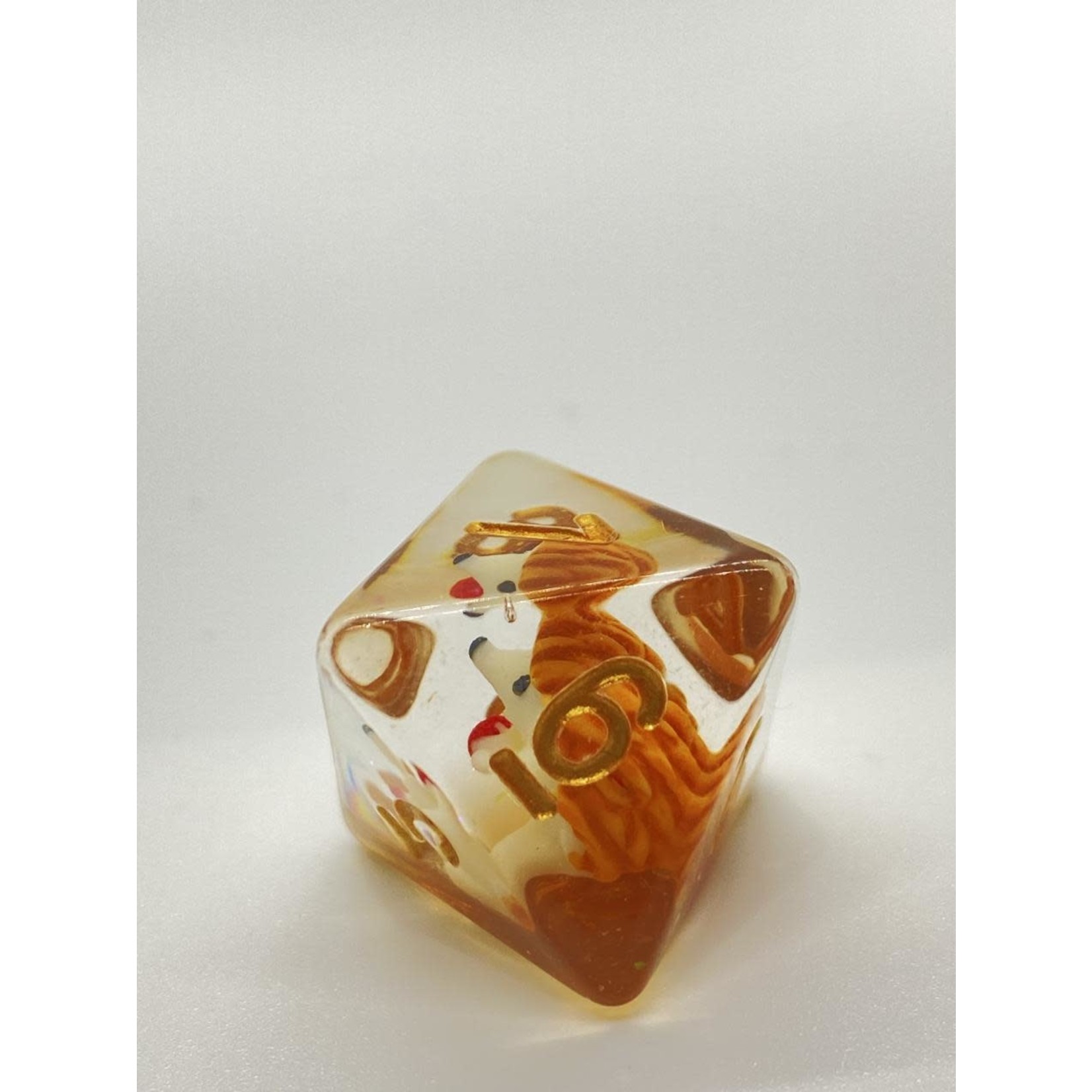 CLC Amber with Hedgehog 7 Polyhedral Dice Set