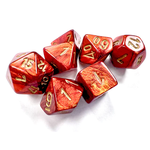 Chessex Scarab Mini Scarlet gold d7 set