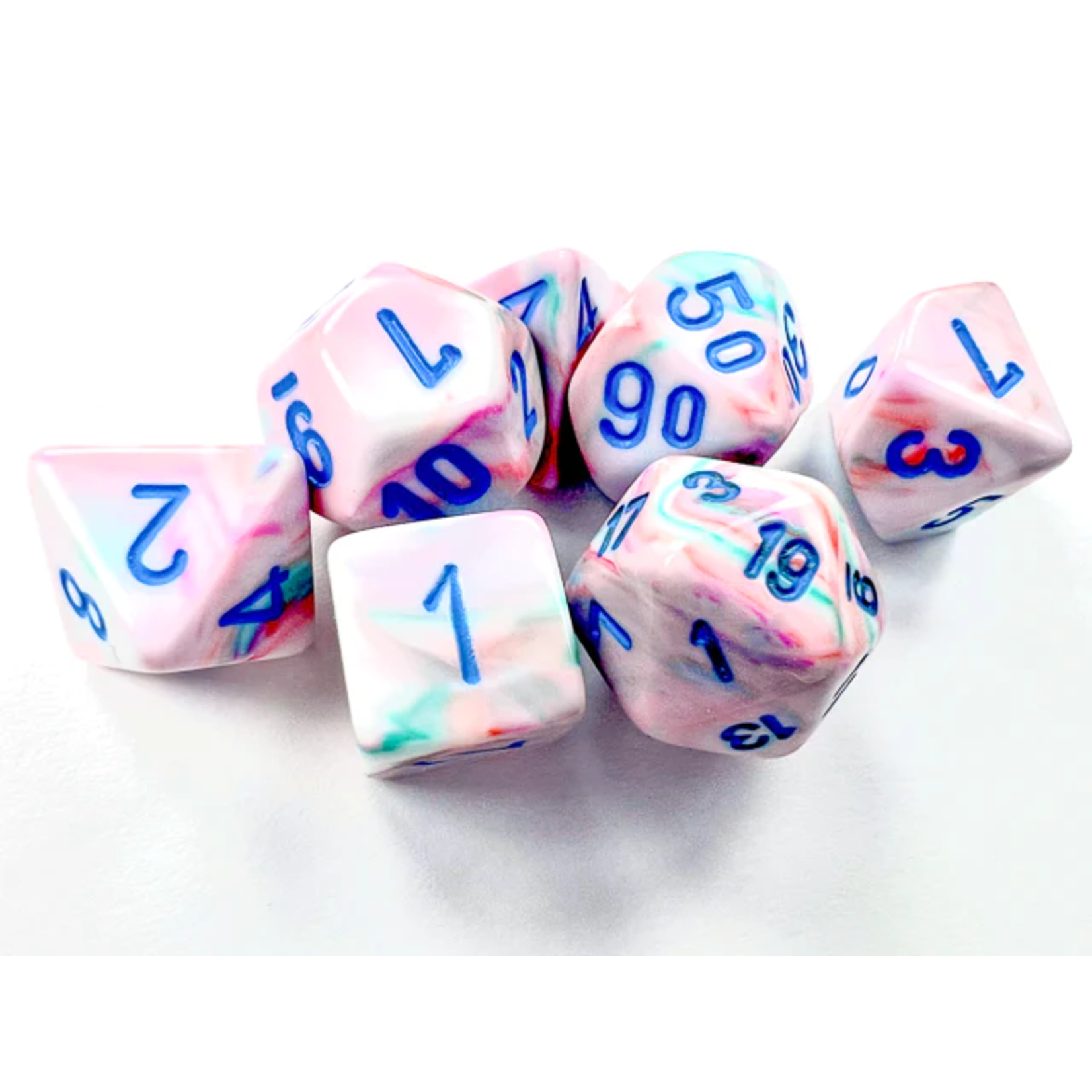 Chessex Festive Mini Pop Art blue d7 set