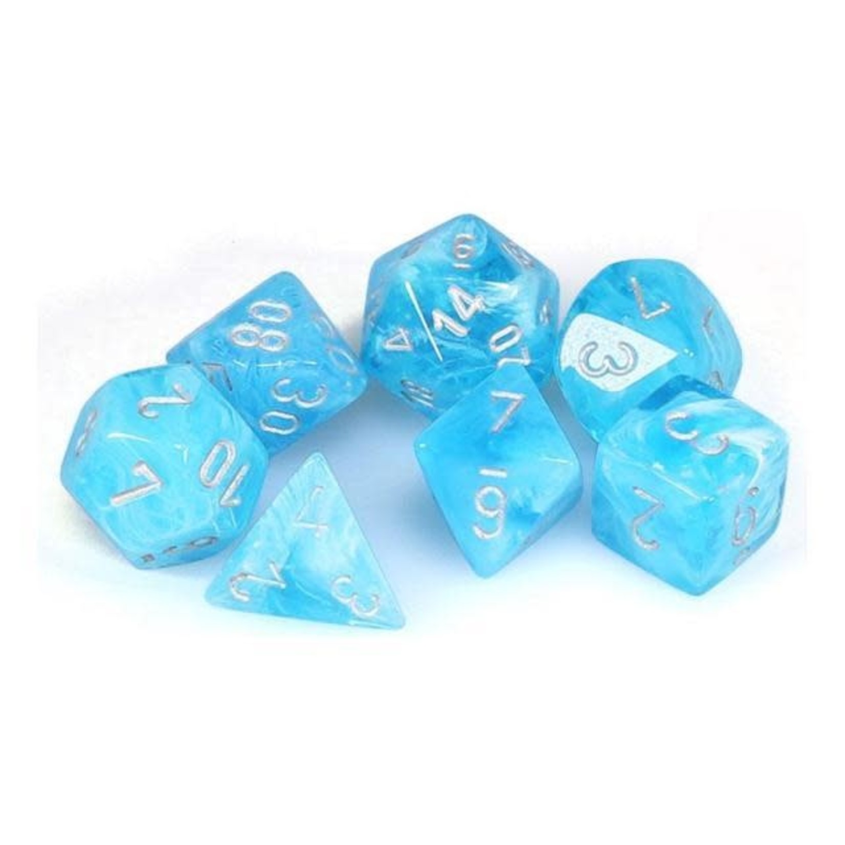 Chessex Luminary Mini Sky silver d7 set