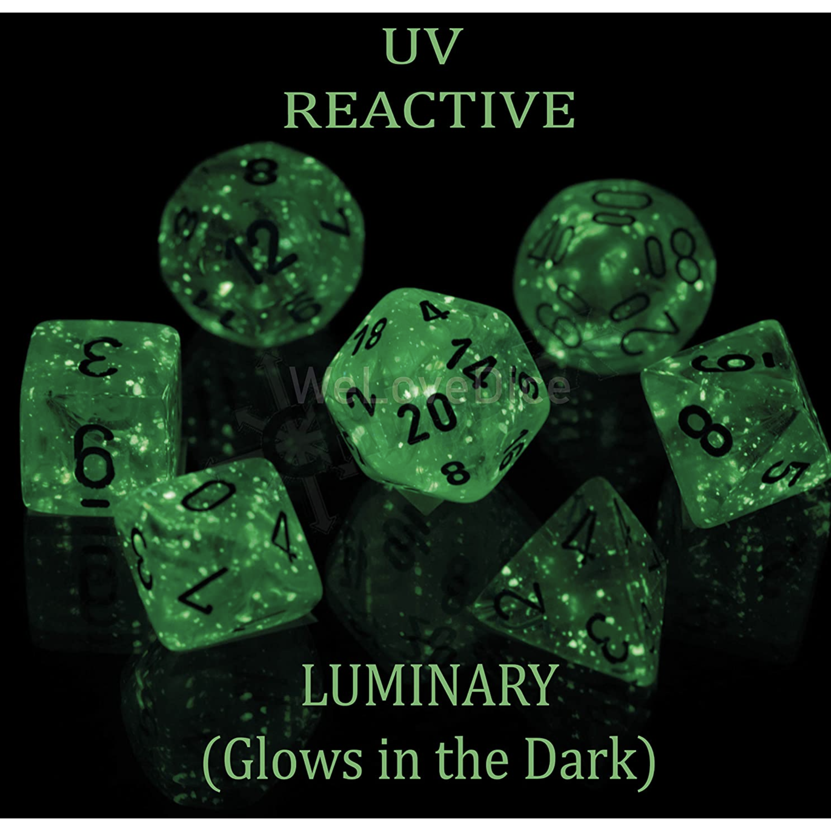 Chessex Borealis: Polyhedral Light Smoke/silver Luminary 7-Die Set