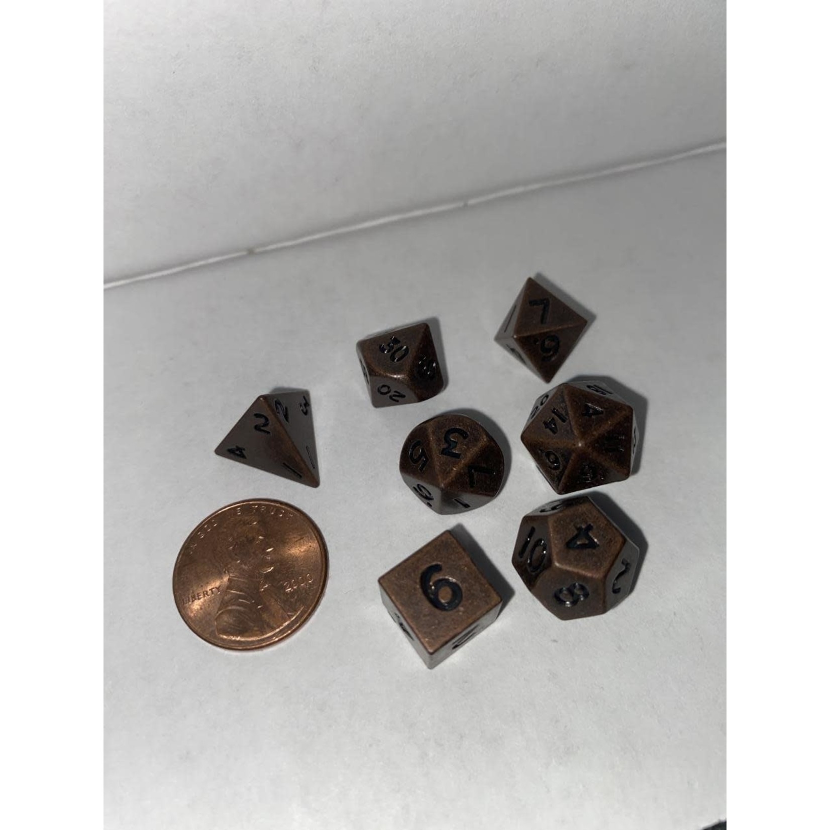 CLC Mini Metal Polyhedral Dice - Copper