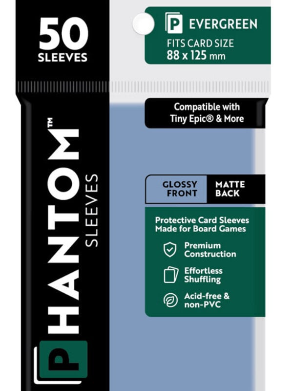 Capstone Games Phantom Evergreen Sleeves Gloss/Matte 88x125mm Clear 50ct