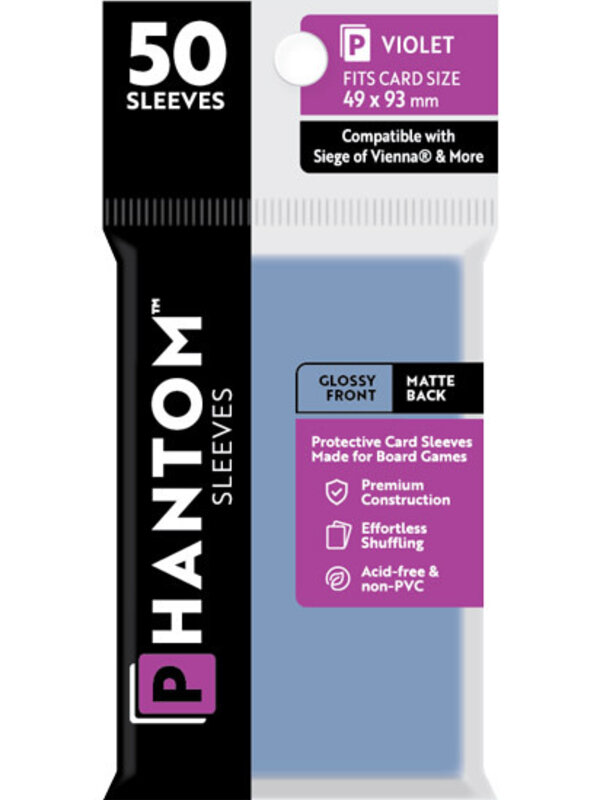 Capstone Games Phantom Violet Sleeves Gloss/Matte 75x105mm Clear 50ct