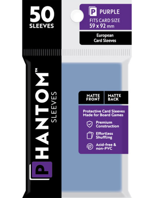 Capstone Games Phantom Purple Sleeves Matte/Matte 59x92mm Clear 50ct