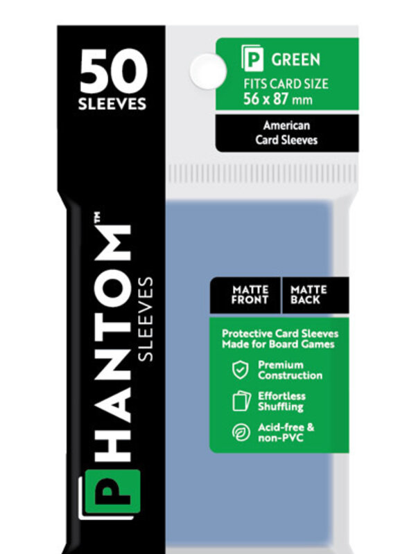 Capstone Games Phantom Green Sleeves Matte/Matte 56x87mm Clear 50ct