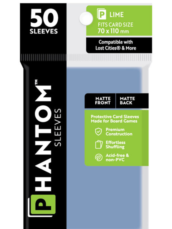 Capstone Games Phantom Lime Sleeves Matte/Matte 50x75mm Clear 50ct