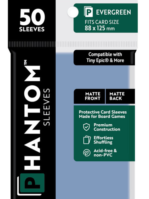 Capstone Games Phantom Evergreen Sleeves Matte/Matte 88x125mm Clear 50ct