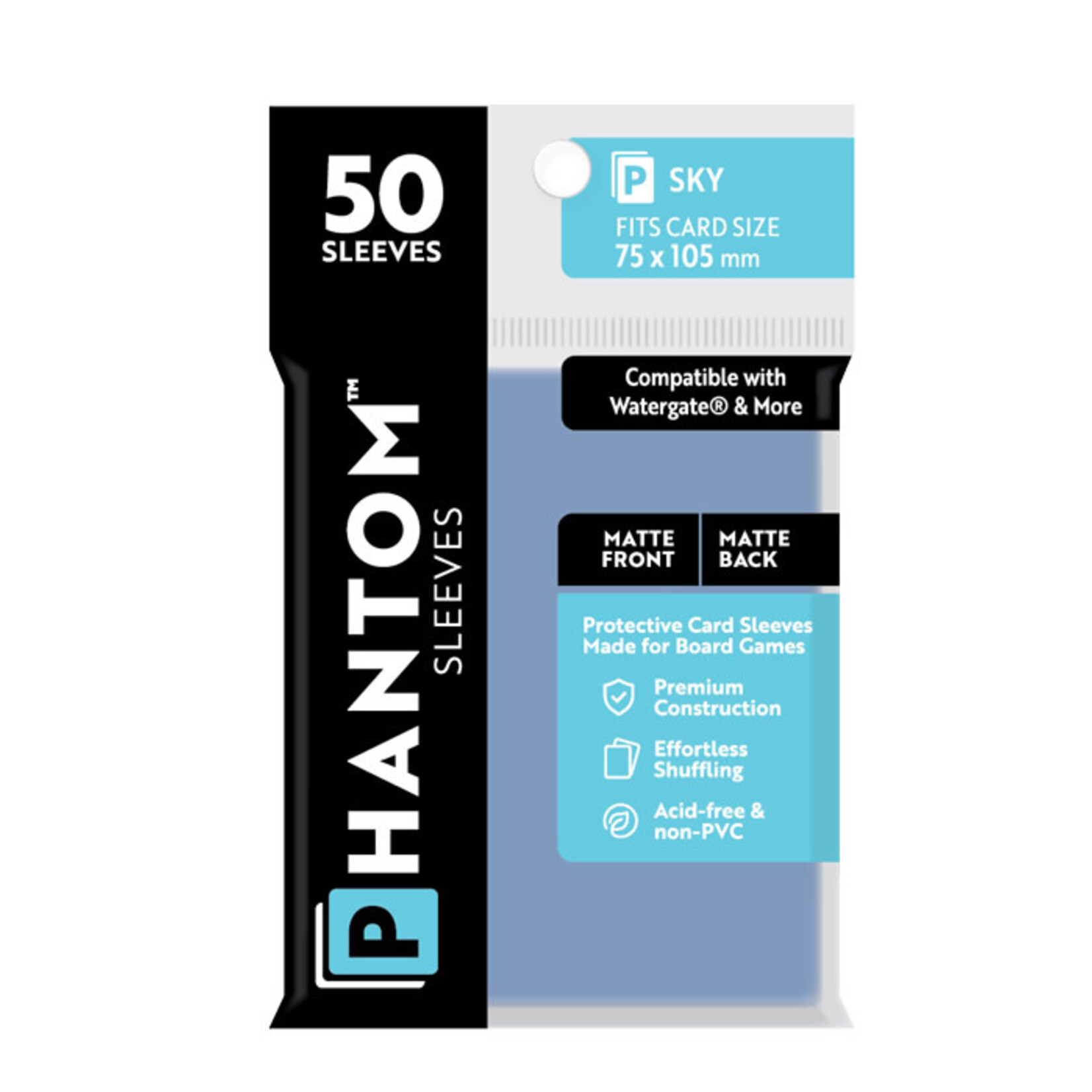 Capstone Games Phantom Sky Sleeves Matte/Matte 75x105mm Clear 50ct