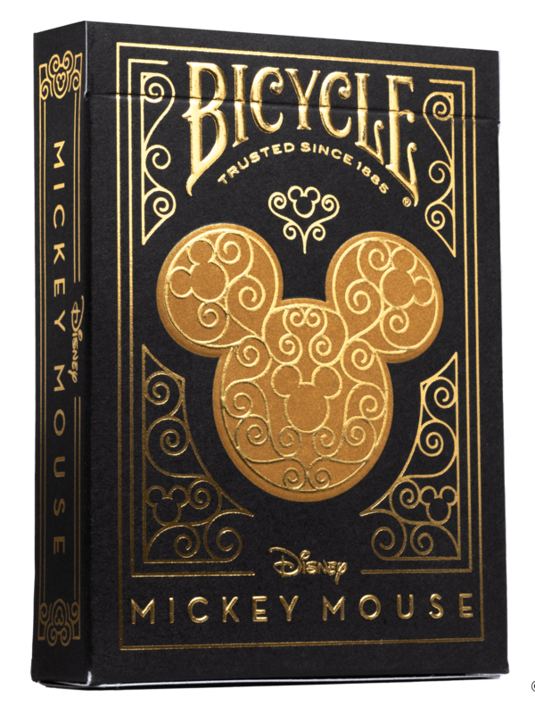 The United States Playing Card Company Bicycle Disney Mickey Mouse Black & Gold 100 Standard Playing Cards