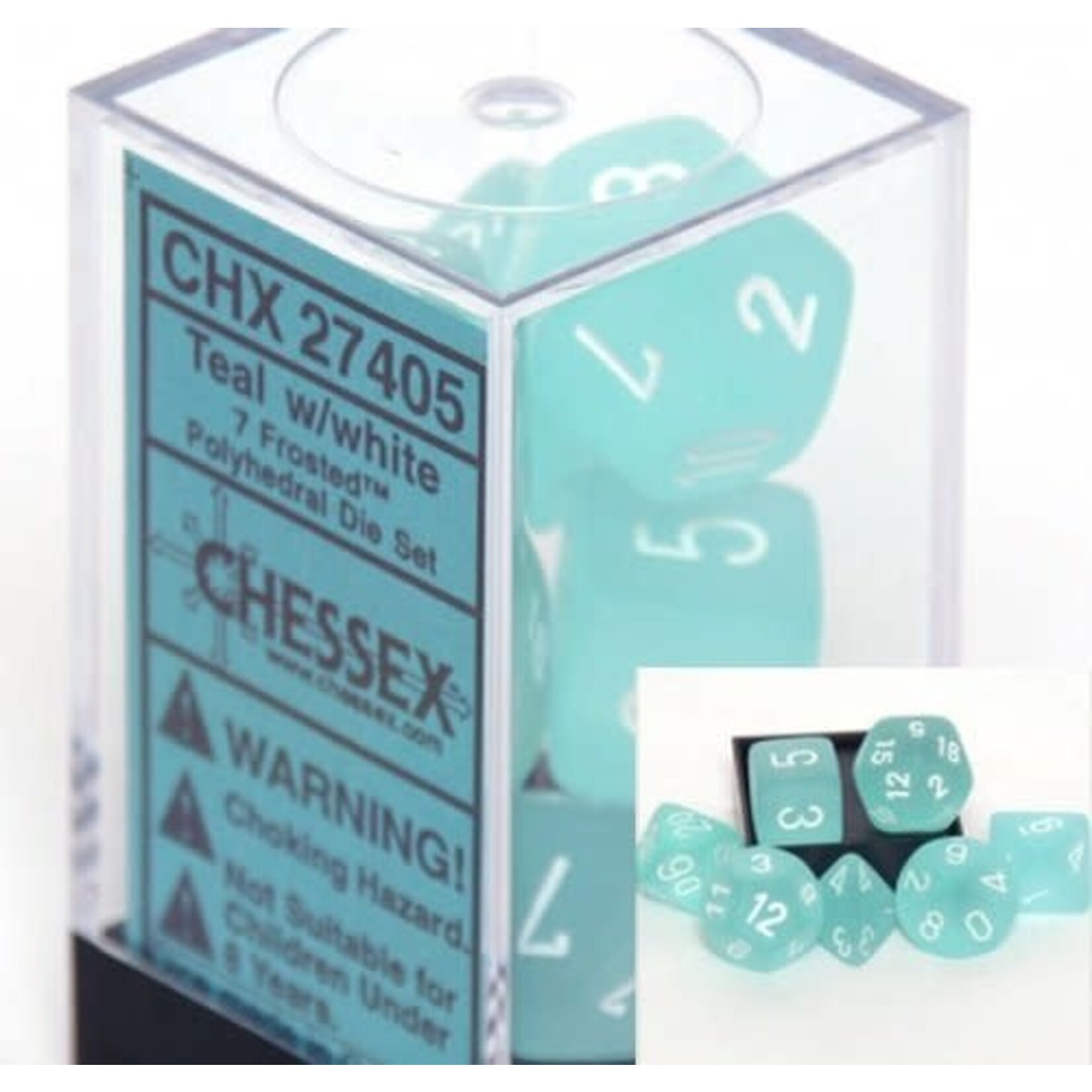 Chessex Frosted Teal White 7 die set