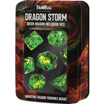 FanRoll Dragon Storm Inclusion Green Dragon Dice Set (7)