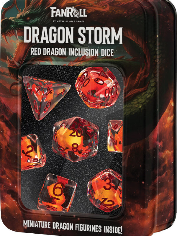 FanRoll Dragon Storm Inclusion Red Dragon Dice Set (7)
