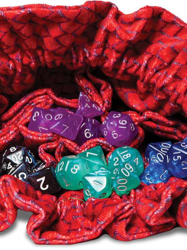 FanRoll Dragon Storm Velvet Compartment Dice Bag Red Dragon Scales