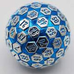 Foam Brain Games 45mm Metal D100 - Blue and Silver