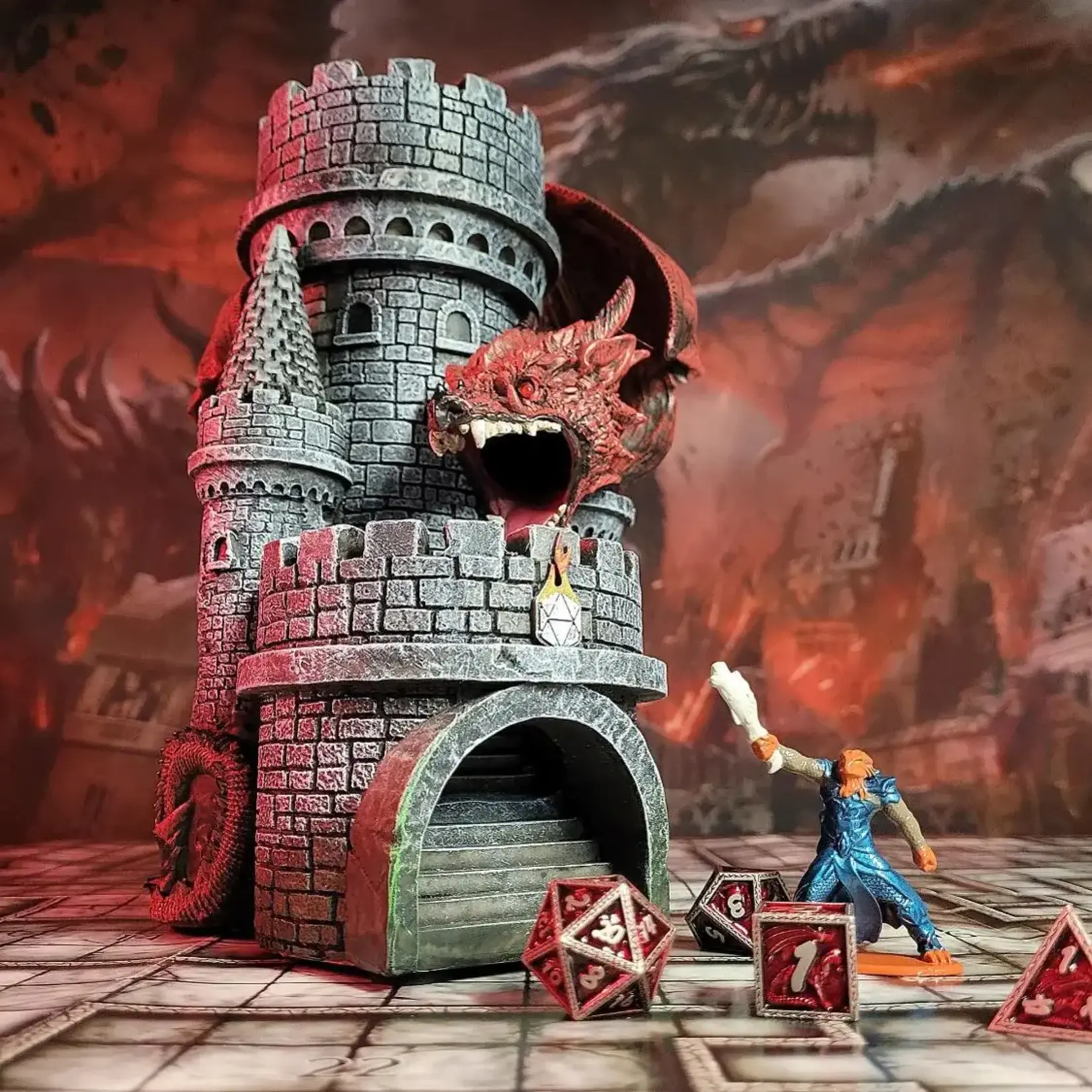 Forged Gaming Dragons Keep Dice Tower Red Dragon
